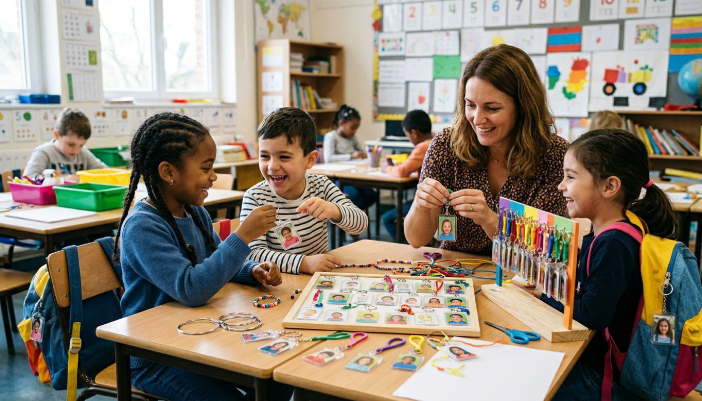 Utilisations créatives des porte-clés photo dans l'éducation